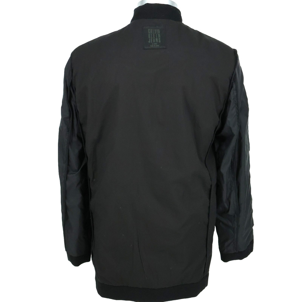 Calvin Klein Jeans Coat Jacket Mens XL Black Wool Blend Double Breasted Full Zip - Picture 14 of 16